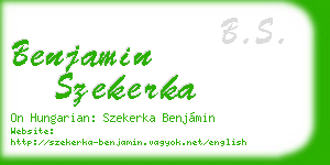 benjamin szekerka business card